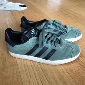Adidas Gazelle Green and Black Sneakers, Women’s 7